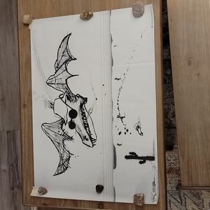 33x23 Hunter s.Thompson fear and loathing bat skull poster